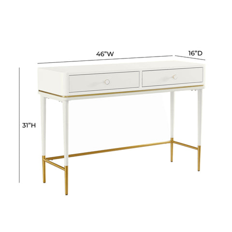 Mariah Two Drawer Off-White Desk Model: TOV-H68716