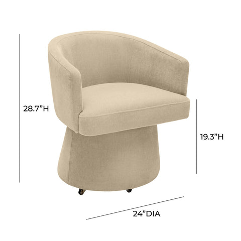 Kristen Taupe Upcycled Chenille Rolling Desk Chair Model: TOV-H68926