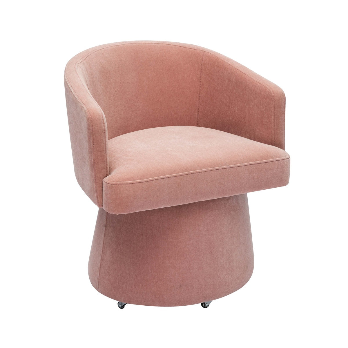 Kristen Pink Upcycled Chenille Rolling Desk Chair Model: TOV-H68927