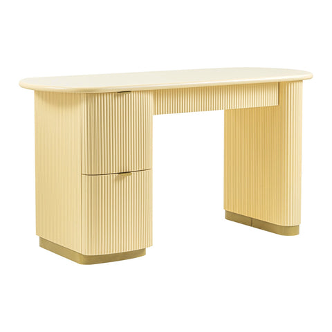Francesca Yellow Peach 3-Drawer Executive Desk Model: TOV-H69001