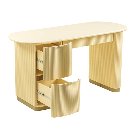 Francesca Yellow Peach 3-Drawer Executive Desk Model: TOV-H69001