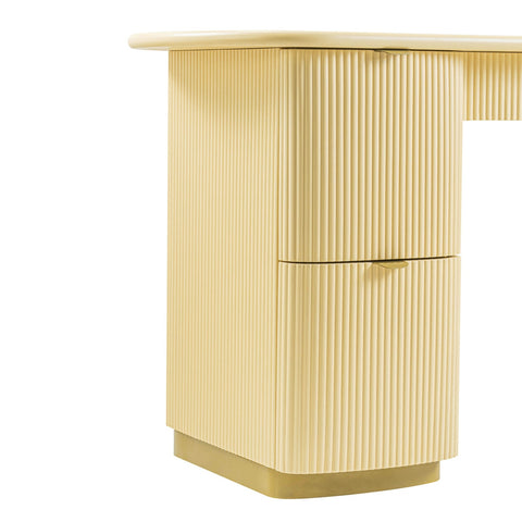 Francesca Yellow Peach 3-Drawer Executive Desk Model: TOV-H69001