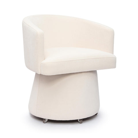 Kristen Cream Upcycled Chenille Rolling Desk Chair Model: TOV-H69159