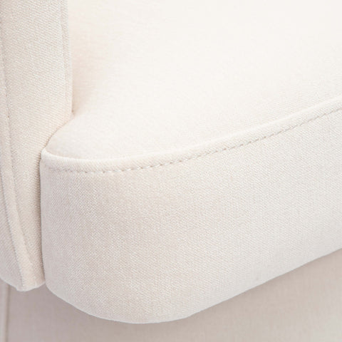 Kristen Cream Upcycled Chenille Rolling Desk Chair Model: TOV-H69159