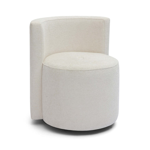 Alyssa Cream Chenille Rolling Desk Chair Model: TOV-H69259