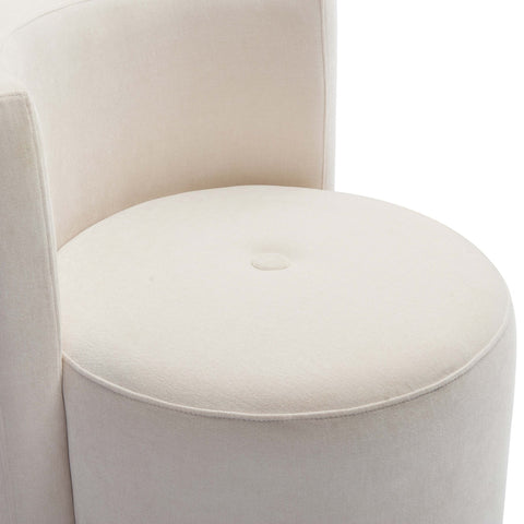 Alyssa Cream Upcycled Velvet Rolling Desk Chair Model: TOV-H69260