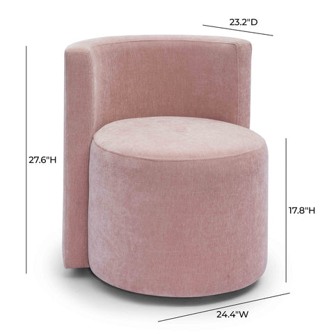 Alyssa Pink Upcycled Velvet Rolling Desk Chair Model: TOV-H69261