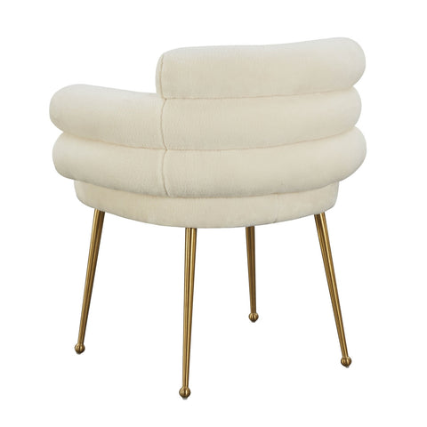 Dente Cream Faux Sheepskin Dining Chair by Inspire Me! Home Decor Model: TOV-IHD68508