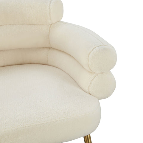 Dente Cream Faux Sheepskin Dining Chair by Inspire Me! Home Decor Model: TOV-IHD68508