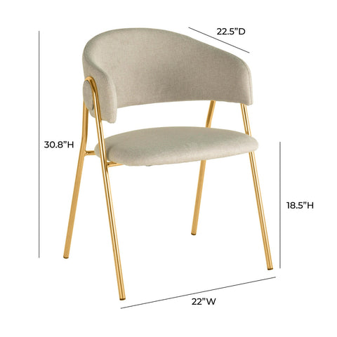 Lara Cream Dining Chair - Set of 2 Model: TOV-IHD68557