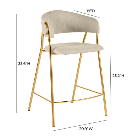 Lara Cream Counter Stool - Set of 2 Model: TOV-IHD68558