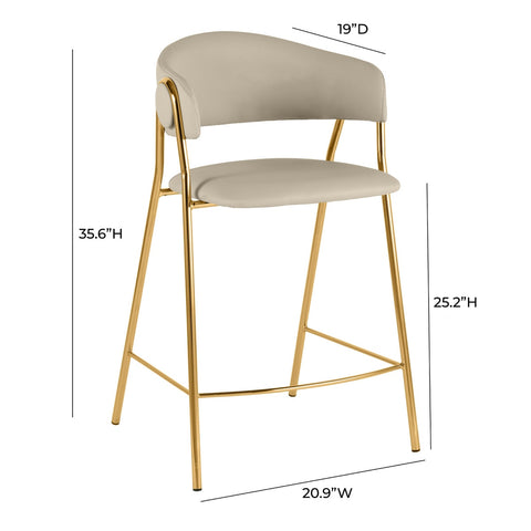 Lara Cream Performance Vegan Leather Counter Stool by Inspire Me! Home Decor - Set of 2 Model: TOV-IHD68560