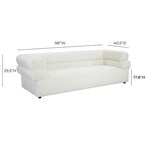 Elsa Cream Velvet Sofa Model: TOV-IHL68574