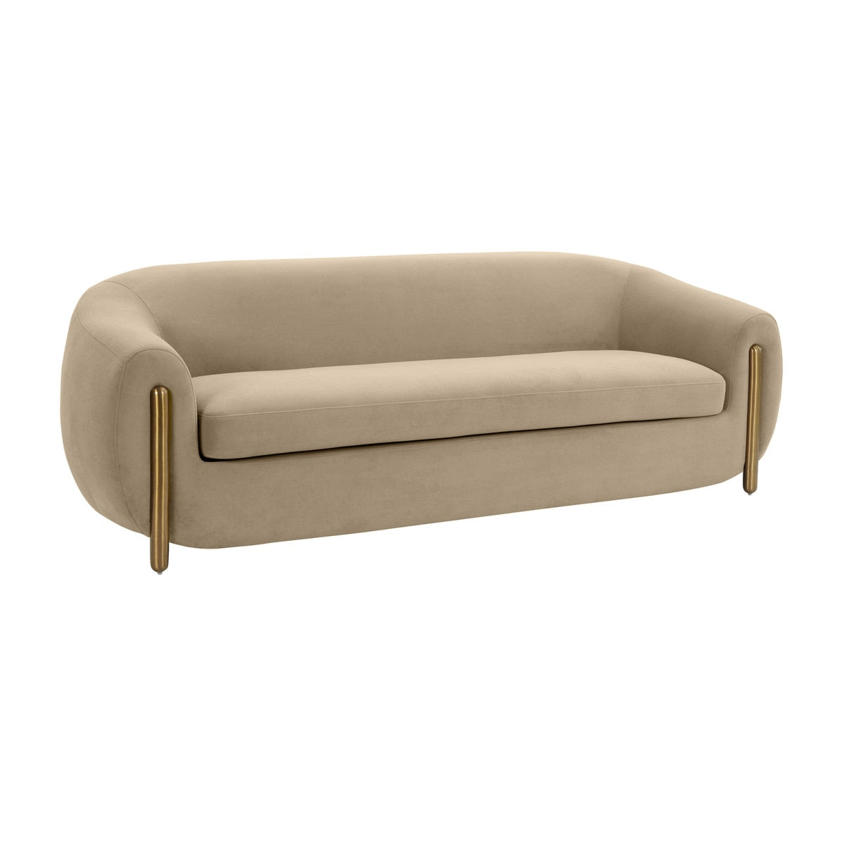 Lina Cafe Au Lait Brown Velvet Sofa Model: TOV-IHL68673