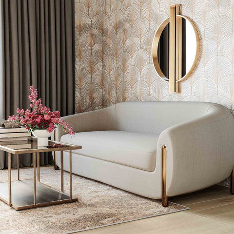 Lina Grey Textured Linen Sofa Model: TOV-IHL68674