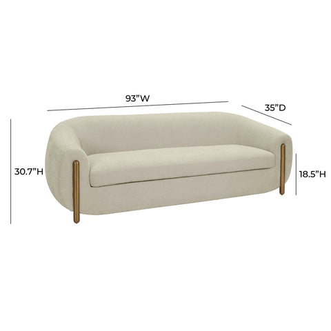 Lina Grey Textured Linen Sofa Model: TOV-IHL68674