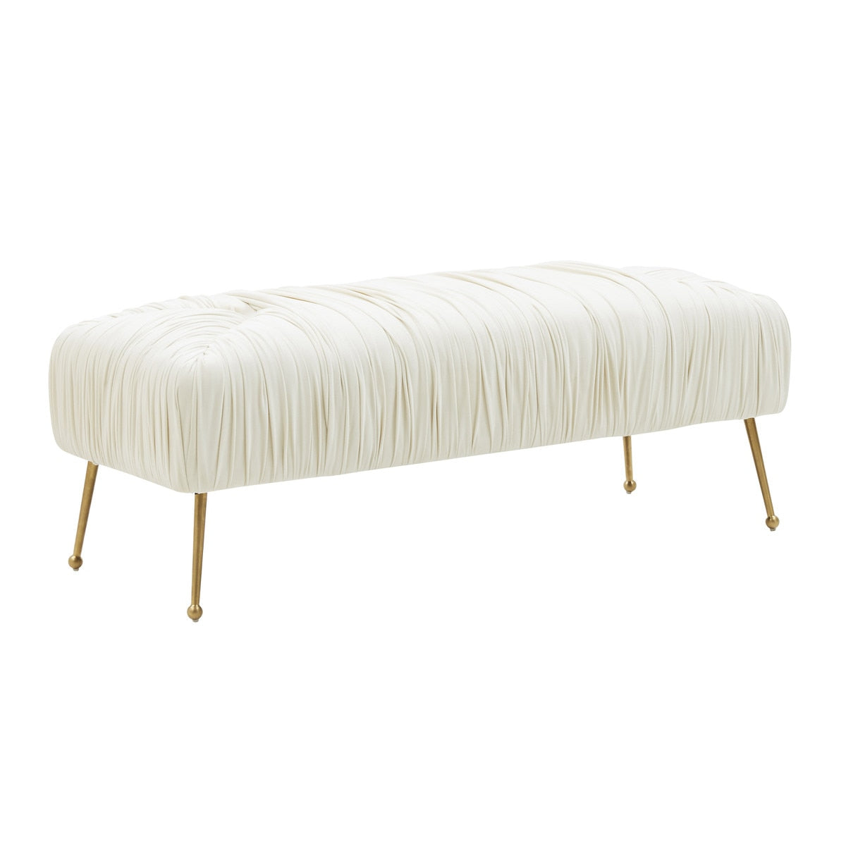Jessica Cream Velvet Bench by Inspire Me! Home Decor Model: TOV-IHOC68201