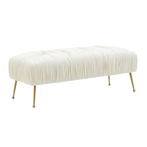 Jessica Cream Velvet Bench by Inspire Me! Home Decor Model: TOV-IHOC68201
