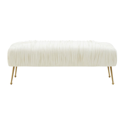 Jessica Cream Velvet Bench by Inspire Me! Home Decor Model: TOV-IHOC68201