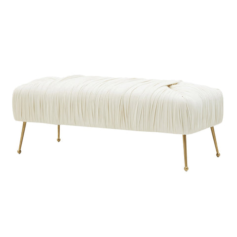 Jessica Cream Velvet Bench by Inspire Me! Home Decor Model: TOV-IHOC68201