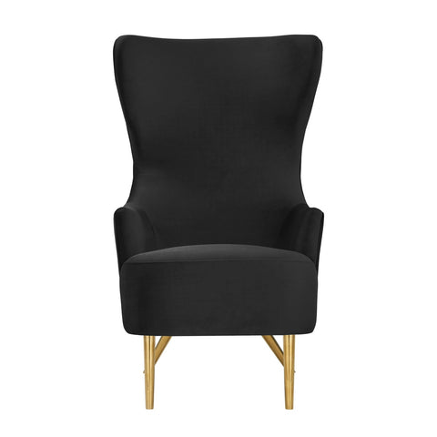 Julia Black Velvet Wingback Chair By Inspire Me! Home Decor Model: TOV-IHS44150