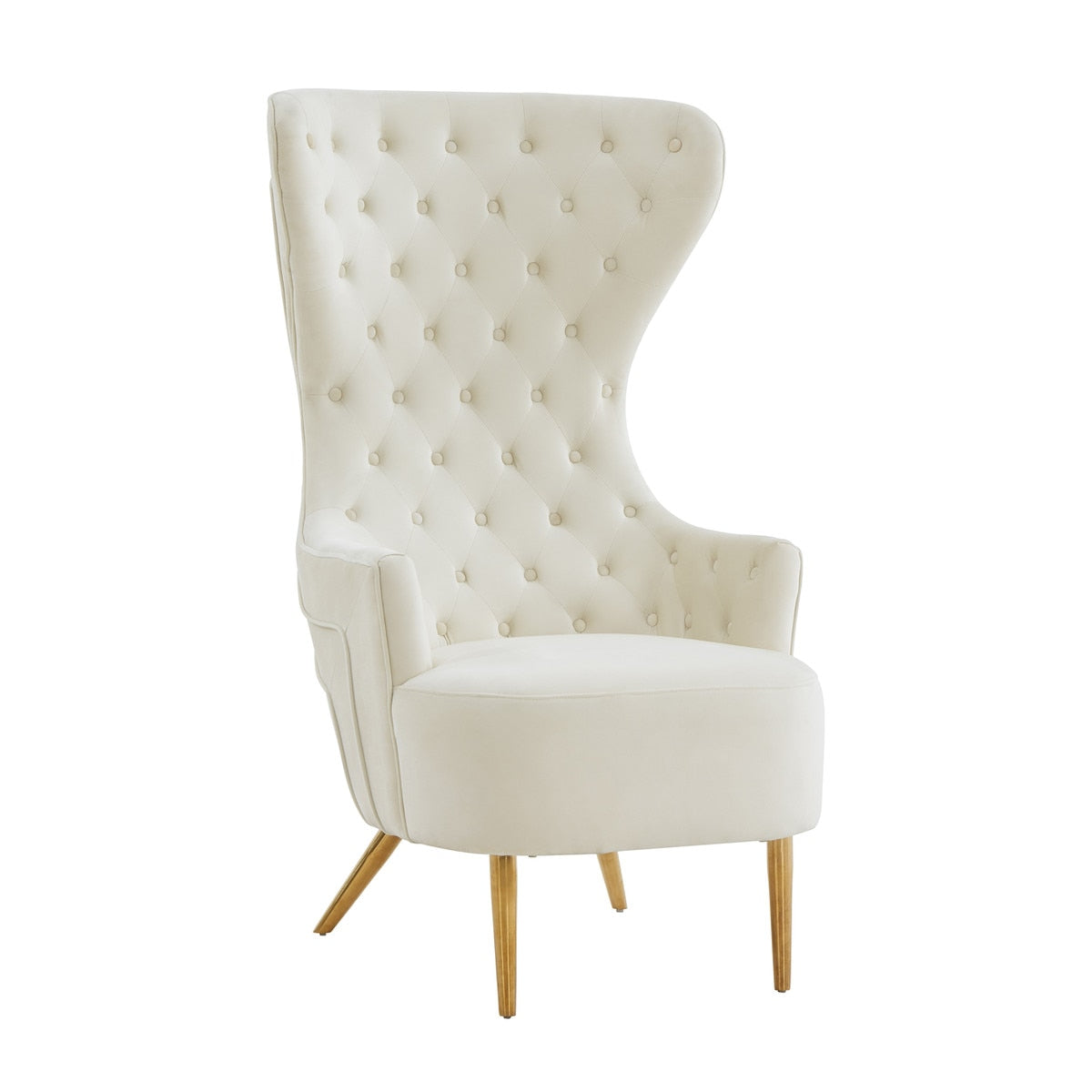 Jezebel Cream Velvet Wingback Chair by Inspire Me! Home DÃ©cor Model: TOV-IHS68205