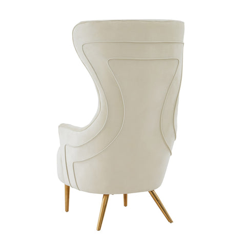 Jezebel Cream Velvet Wingback Chair by Inspire Me! Home DÃ©cor Model: TOV-IHS68205