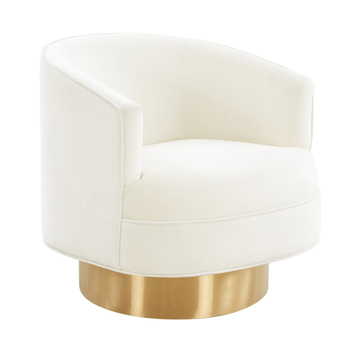 Stella Cream Velvet Swivel Chair by Inspire Me! Home Decor Model: TOV-IHS68206
