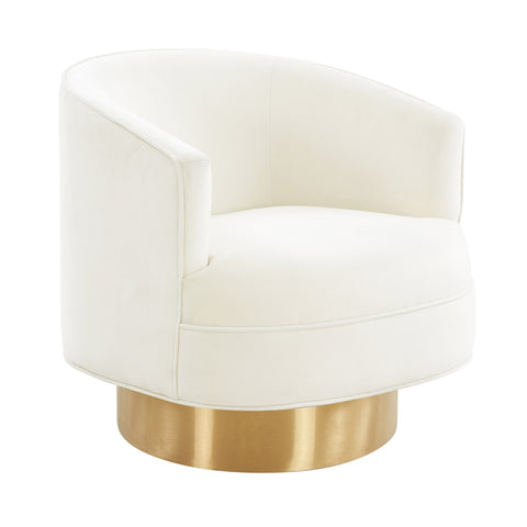 Stella Cream Velvet Swivel Chair by Inspire Me! Home Decor Model: TOV-IHS68206