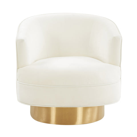 Stella Cream Velvet Swivel Chair by Inspire Me! Home Decor Model: TOV-IHS68206