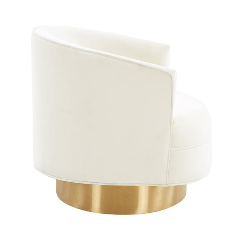 Stella Cream Velvet Swivel Chair by Inspire Me! Home Decor Model: TOV-IHS68206