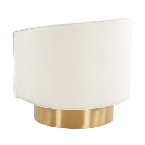Stella Cream Velvet Swivel Chair by Inspire Me! Home Decor Model: TOV-IHS68206