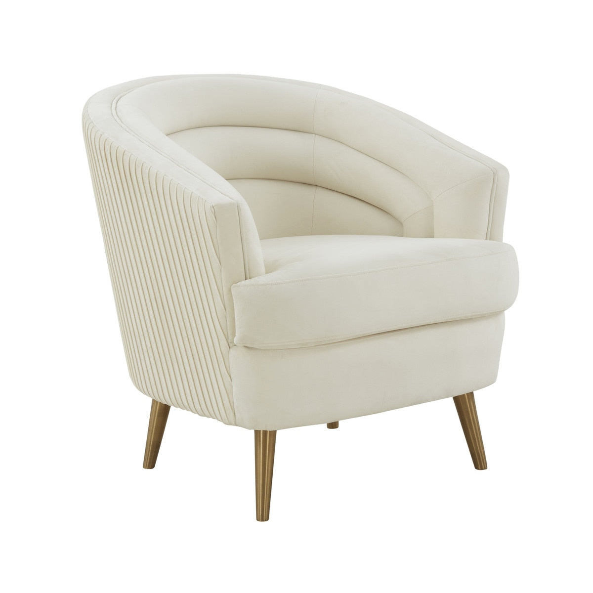 Jules Cream Velvet Accent Chair by Inspire Me! Home Decor Model: TOV-IHS68540