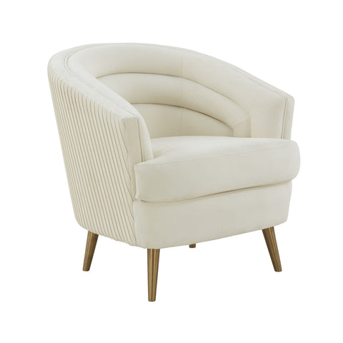 Jules Cream Velvet Accent Chair by Inspire Me! Home Decor Model: TOV-IHS68540