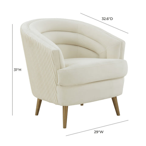 Jules Cream Velvet Accent Chair by Inspire Me! Home Decor Model: TOV-IHS68540