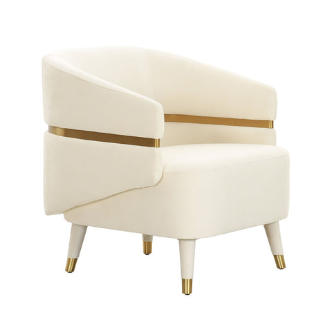 Ayla Cream Velvet Accent Chair by Inspire Me! Home DÃ©cor Model: TOV-IHS68545