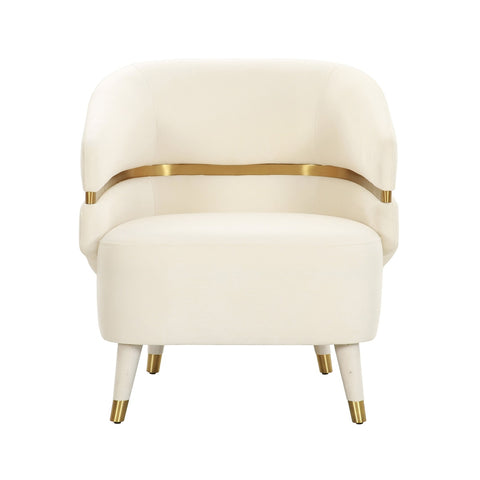 Ayla Cream Velvet Accent Chair by Inspire Me! Home DÃ©cor Model: TOV-IHS68545
