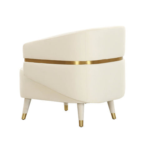 Ayla Cream Velvet Accent Chair by Inspire Me! Home DÃ©cor Model: TOV-IHS68545