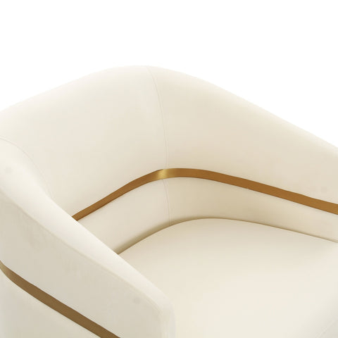 Ayla Cream Velvet Accent Chair by Inspire Me! Home DÃ©cor Model: TOV-IHS68545