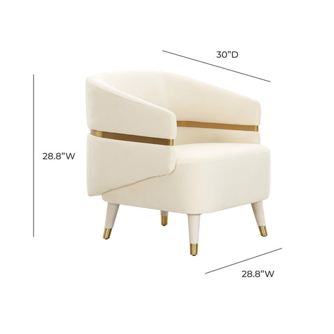 Ayla Cream Velvet Accent Chair by Inspire Me! Home DÃ©cor Model: TOV-IHS68545