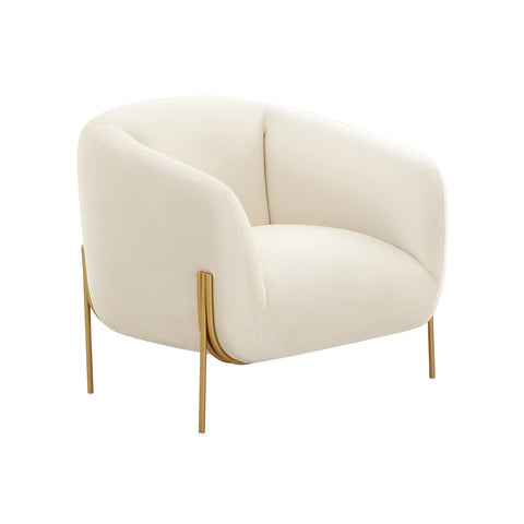 Kandra Cream Velvet Accent Chair by Inspire Me! Home Decor Model: TOV-IHS68627