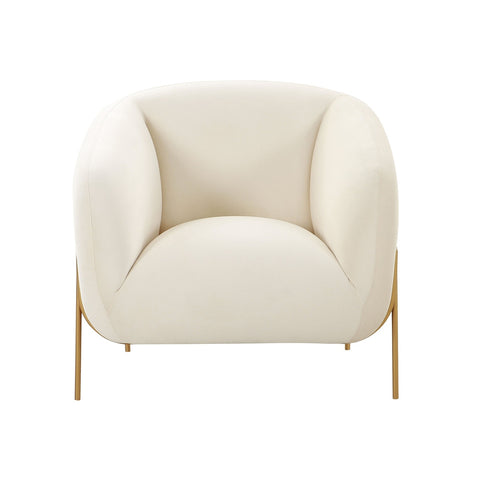 Kandra Cream Velvet Accent Chair by Inspire Me! Home Decor Model: TOV-IHS68627