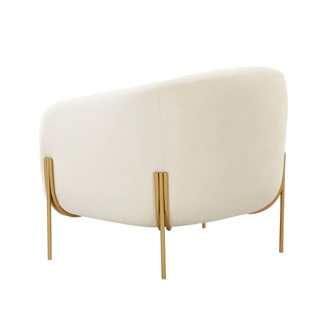 Kandra Cream Velvet Accent Chair by Inspire Me! Home Decor Model: TOV-IHS68627