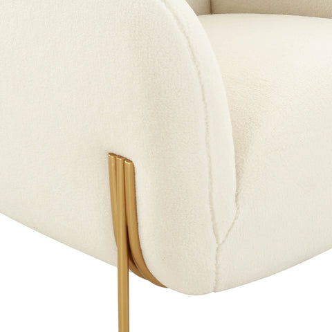 Kandra Cream Shearling Accent Chair by Inspire Me! Home Decor Model: TOV-IHS68629