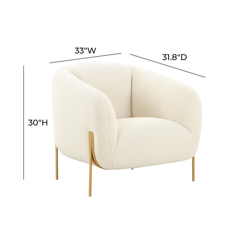 Kandra Cream Shearling Accent Chair by Inspire Me! Home Decor Model: TOV-IHS68629