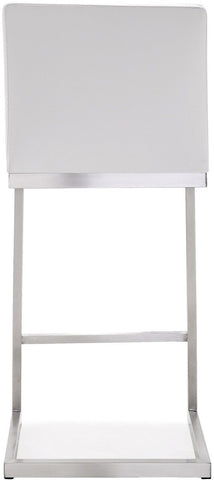 Parma White Performance Vegan Leather and Stainless Steel Counter Stool - Set of 2 Model: TOV-K3605