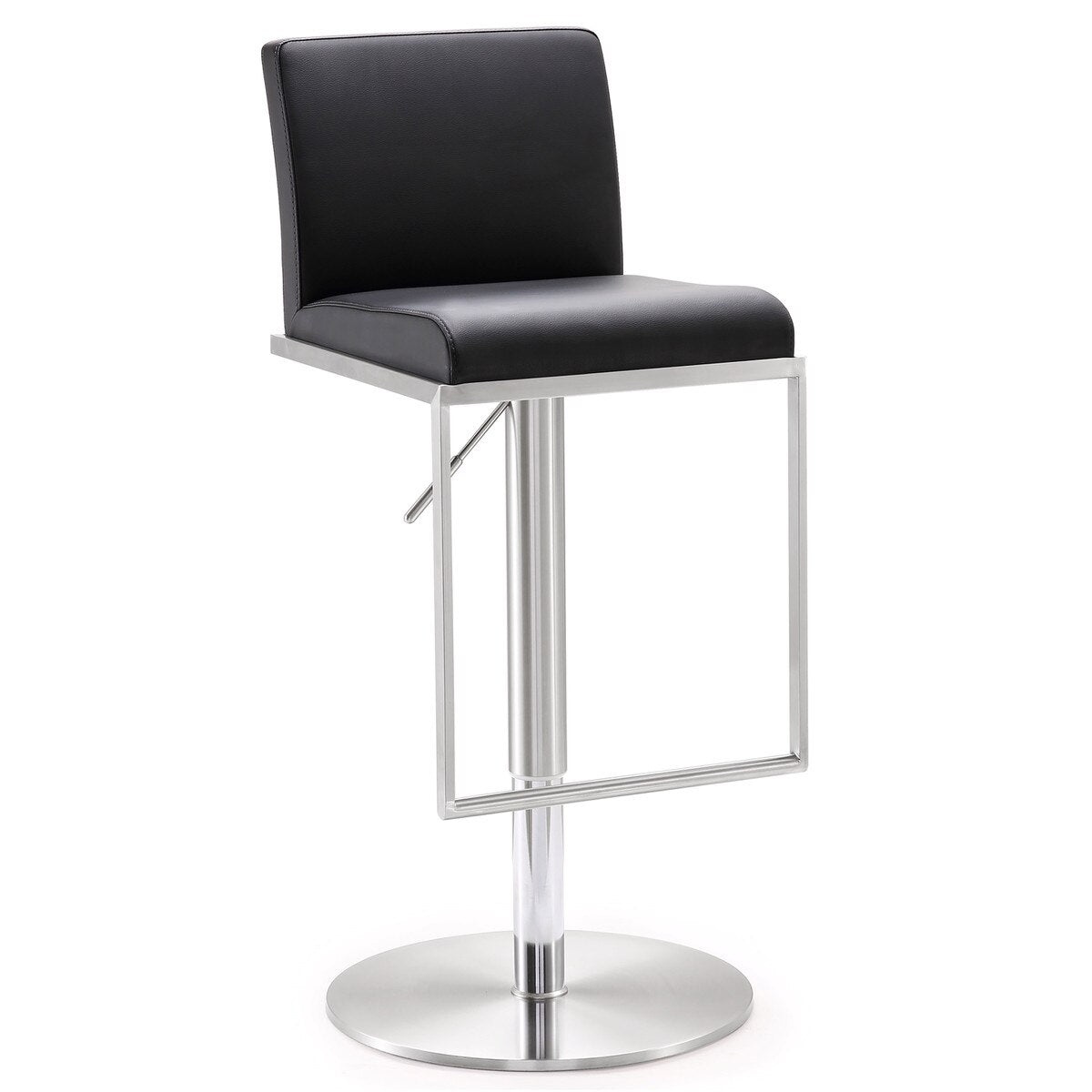Amalfi Black Performance Vegan Leather Adjustable Stool Model: TOV-K3615