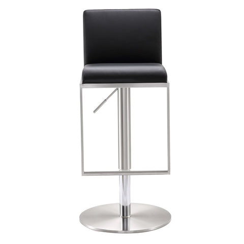 Amalfi Black Performance Vegan Leather Adjustable Stool Model: TOV-K3615