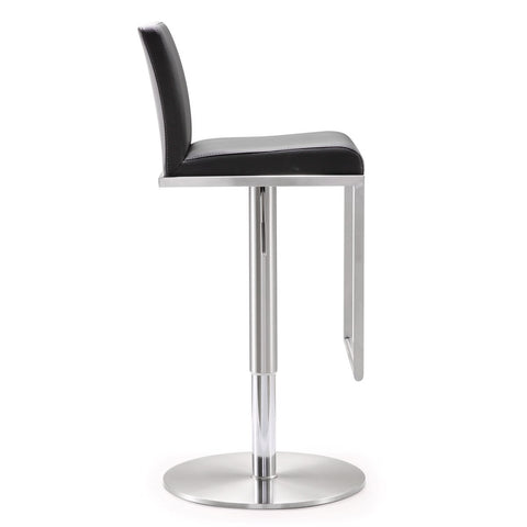 Amalfi Black Performance Vegan Leather Adjustable Stool Model: TOV-K3615