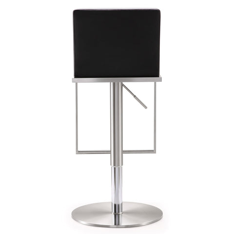 Amalfi Black Performance Vegan Leather Adjustable Stool Model: TOV-K3615